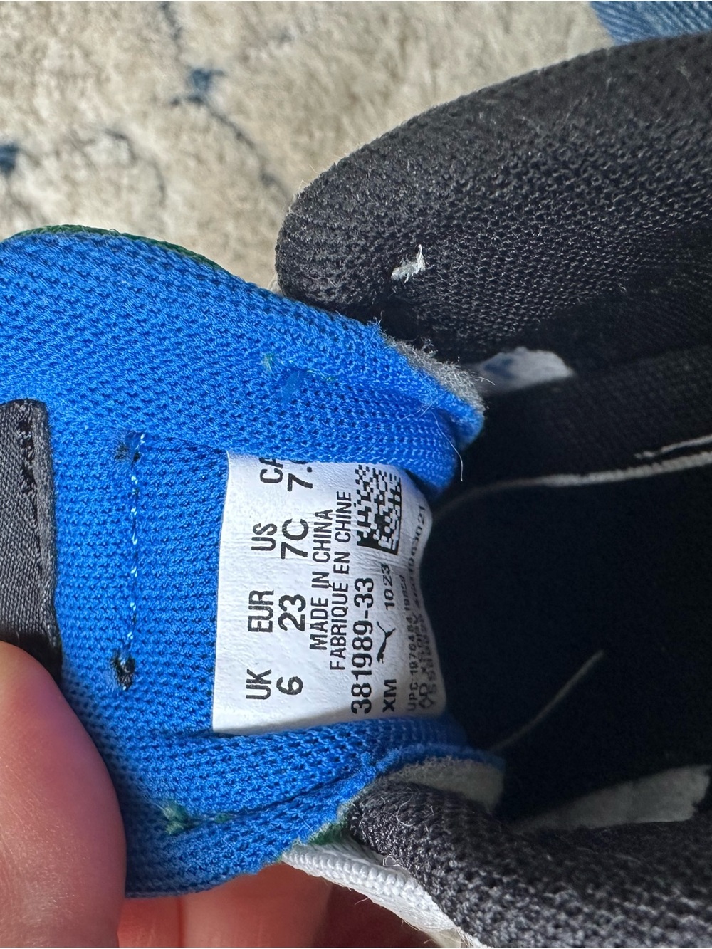 Puma Kids Gray Sneakers with Blue, Green & Yellow Accents - Picture 4 of 6
